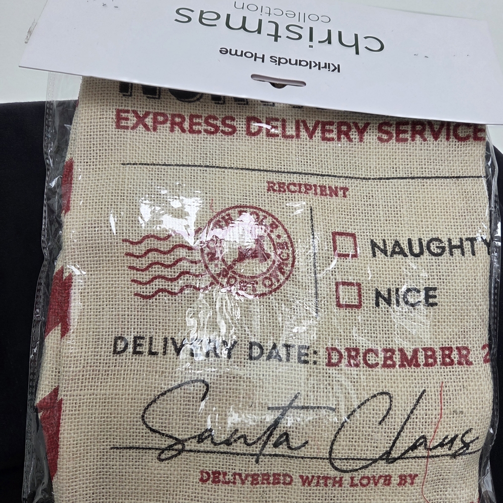 Kirkland Signature Christmas Santa Sack - Red and Cream